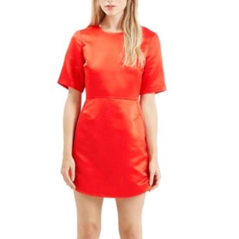 Topshop Red Satin Dress